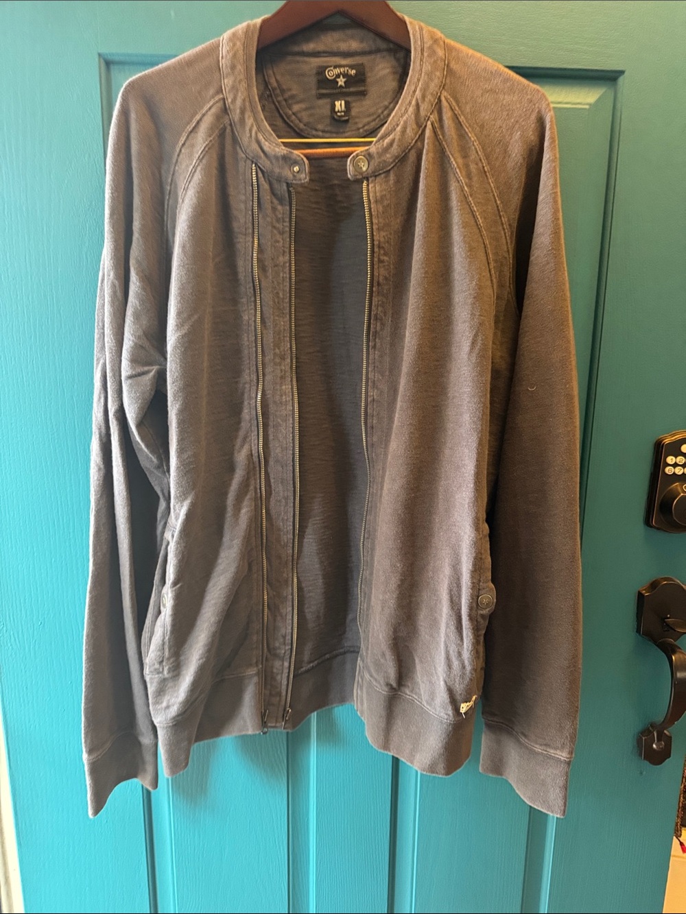 Converse Men's Slate Gray Zip-Up Sweater Jacket XL